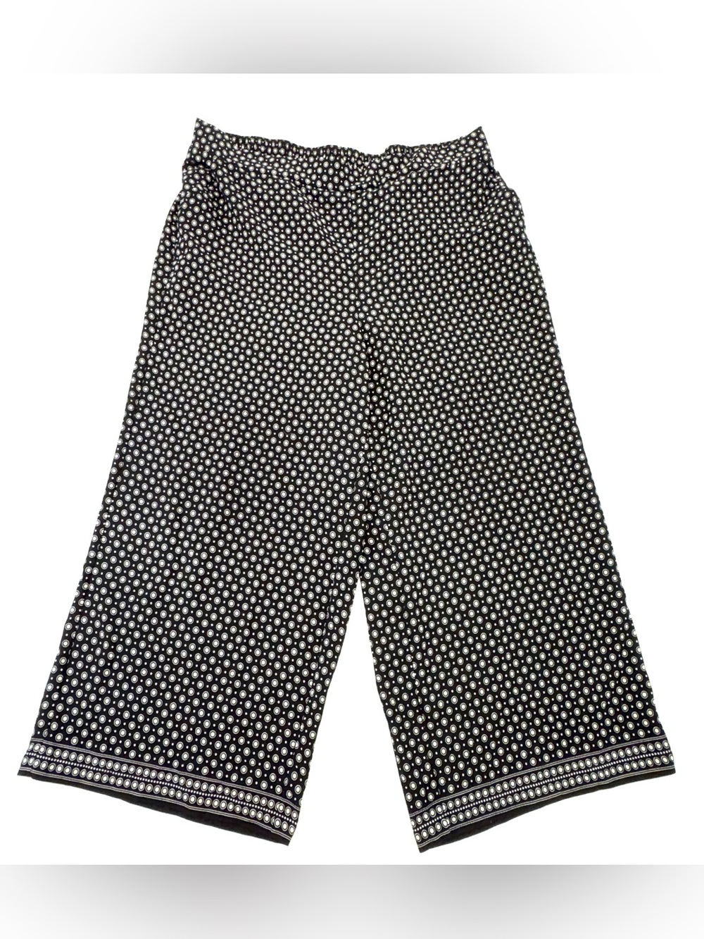 Max Studio Orbit Dot Crop Wide Leg Palazzo Culotte Pants Plus Size 2X